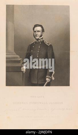 Porträt von General Thomas `Stonewall` Jackson. Walker, Charles Bristow (1837-1910), Fotograf, unbekannt, Grafiker, London Joint Stock Newspaper Co. (Londyn ; wydawnictwo ; fl. Ca 1858-186.), Verlag Stockfoto